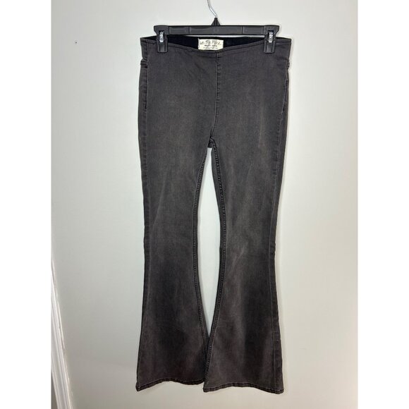 Free People Flared faded Bell Bottom Pull on elastic waste Jeans, Women's Sz 27
